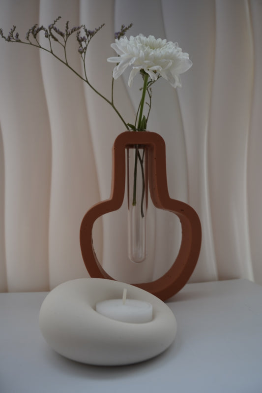 Bougeoir Galet lumineux - Jesmonite