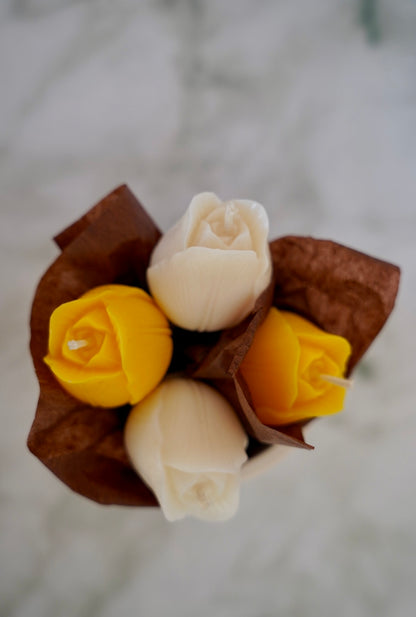 Bougies Mon bouquet de Tulipes - Cire d'Olive