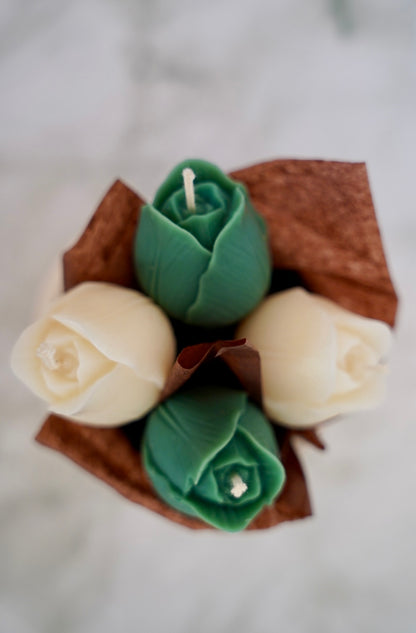 Bougies Mon bouquet de Tulipes - Cire d'Olive
