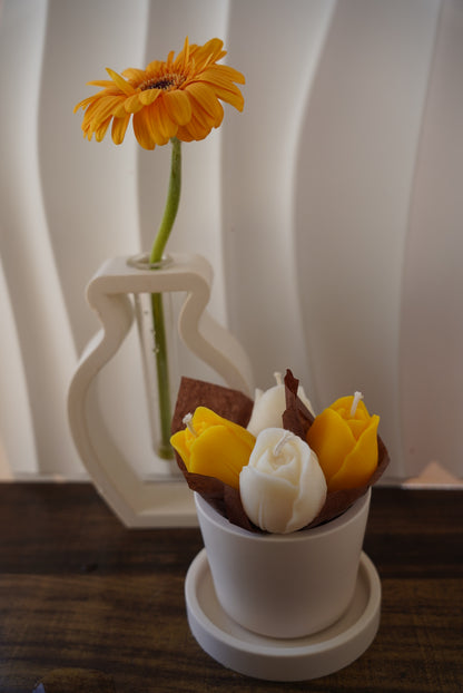 Bougies Mon bouquet de Tulipes - Cire d'Olive