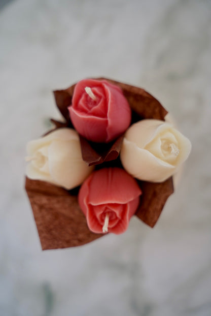 Bougies Mon bouquet de Tulipes - Cire d'Olive