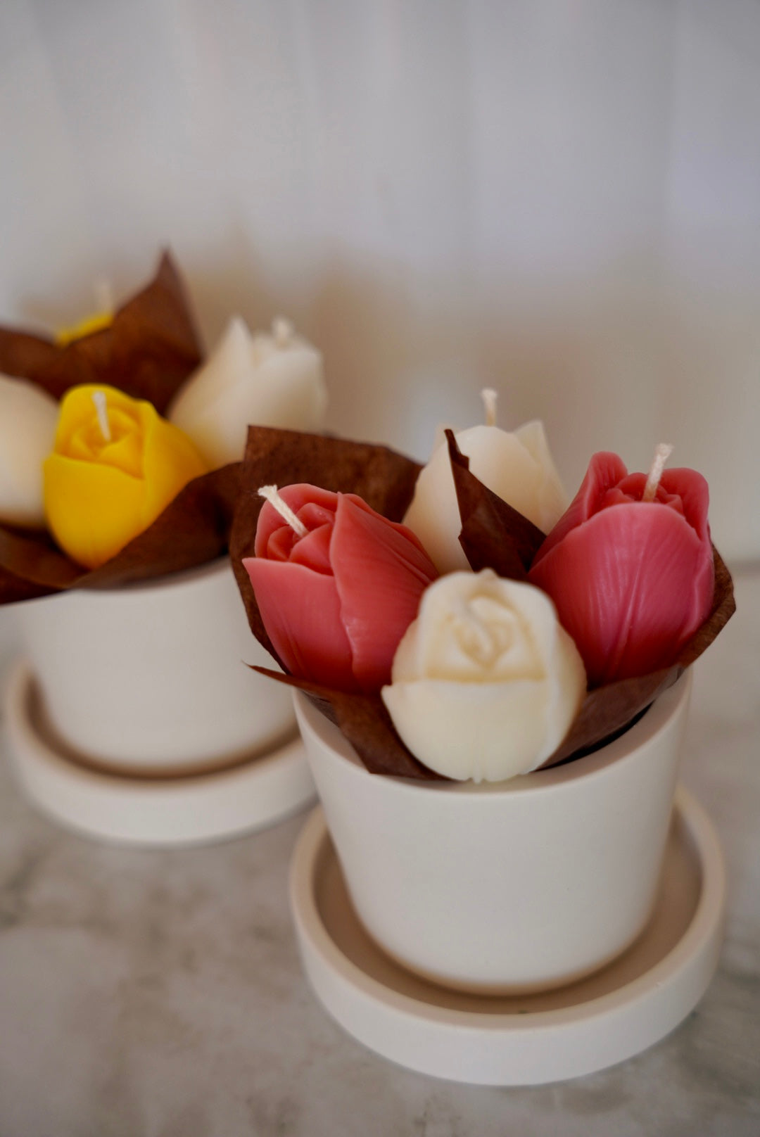 Bougies Mon bouquet de Tulipes - Cire d'Olive