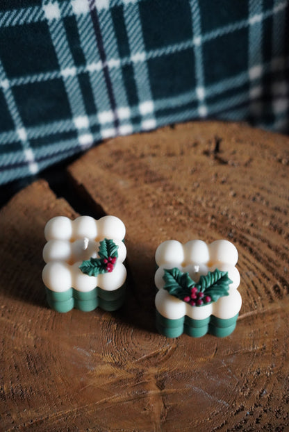 Duo Bougie Gui de Noël - Cire d’Olive